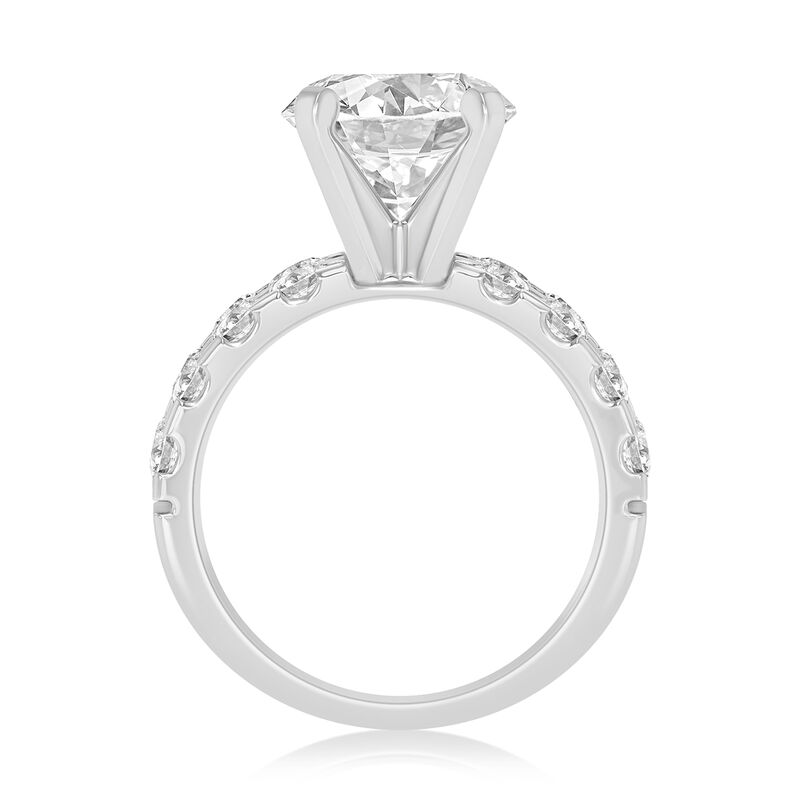 Brilliant-Cut Lab Grown 4.75ctw. Diamond Double Row Engagement Ring in 14k White Gold image number null